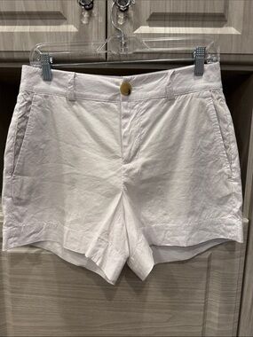 Vince White Linen Blend Shorts